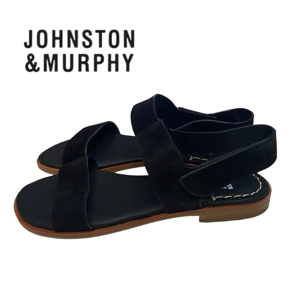 NEW in Box Johnston & Murphy Rosalie Black Kid Suede Women's Sandals 6